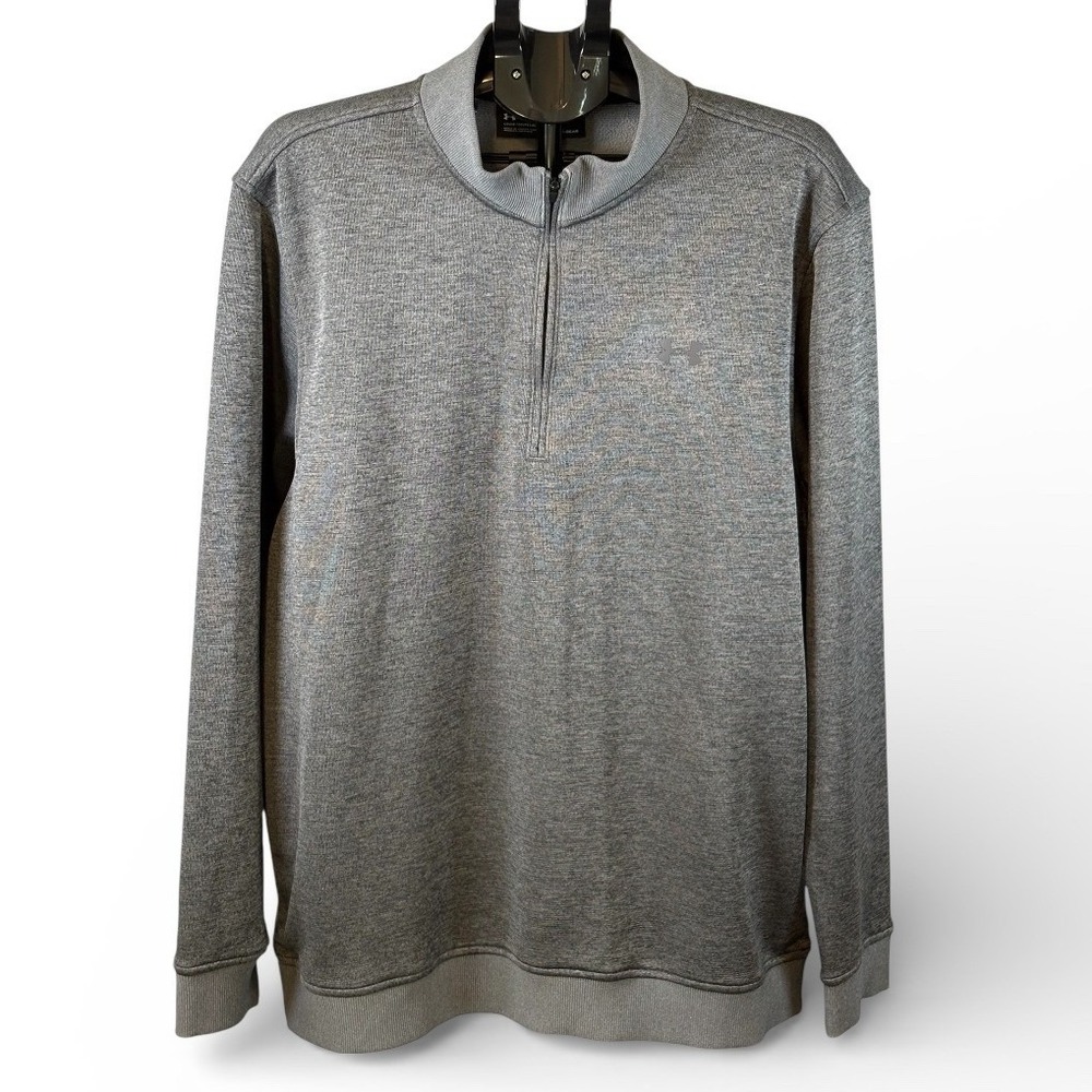 Under Armour Mens ColdGear 1/4 Zip Pullover Gray 1281267-090 XXL Loose Fit